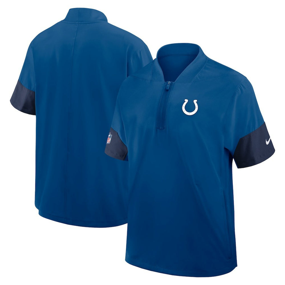 Indianapolis Colts Sideline Short Sleeve Quarter-Zip Dri-FIT Coach Jacket - Royal Jackets