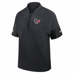 Houston Texans Sideline Short Sleeve Quarter-Zip Dri-FIT Coach Jacket - Navy Jackets