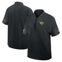 Jacksonville Jaguars Sideline Short Sleeve Quarter-Zip Dri-FIT Coach Jacket - Black Jackets