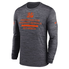Cincinnati Bengals Sideline Velocity Performance Long Sleeve T-Shirt - Black - Black T-shirts