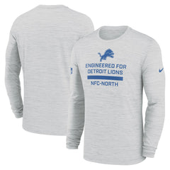 Detroit Lions Sideline Velocity Performance Long Sleeve T-Shirt - Ash - Ash T-shirts