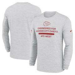 Kansas City Chiefs Sideline Velocity Performance Long Sleeve T-Shirt - Ash - Ash T-shirts