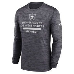 Las Vegas Raiders Sideline Velocity Performance Long Sleeve T-Shirt - Black - Black T-shirts