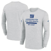 New York Giants Sideline Velocity Performance Long Sleeve T-Shirt - Ash - Ash T-shirts