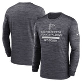 Atlanta Falcons Sideline Velocity Performance Long Sleeve T-Shirt - Charcoal - Charcoal T-shirts