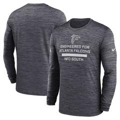 Atlanta Falcons Sideline Velocity Performance Long Sleeve T-Shirt - Charcoal - Charcoal T-shirts