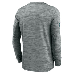Philadelphia Eagles Sideline Velocity Performance Long Sleeve T-Shirt - Gray - Gray T-shirts