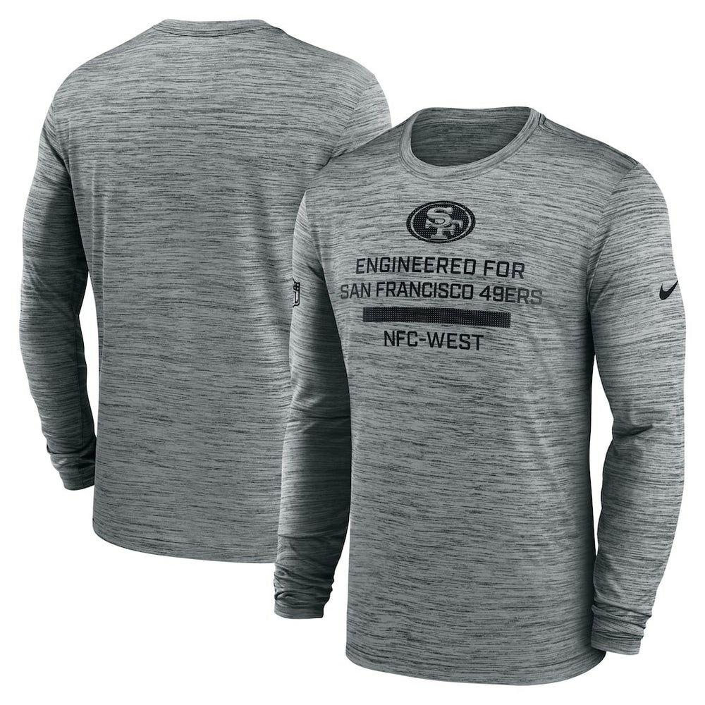San Francisco 49ers Sideline Velocity Performance Long Sleeve T-Shirt - Gray - Gray T-shirts