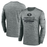 San Francisco 49ers Sideline Velocity Performance Long Sleeve T-Shirt - Gray - Gray T-shirts