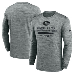San Francisco 49ers Sideline Velocity Performance Long Sleeve T-Shirt - Gray - Gray T-shirts