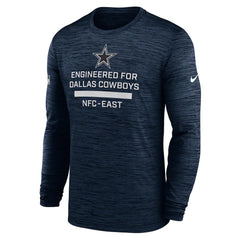 Dallas Cowboys Sideline Velocity Performance Long Sleeve T-Shirt - Navy - Navy T-shirts