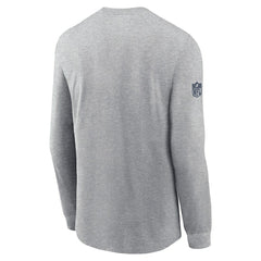 Dallas Cowboys Sideline Dri-FIT Long Sleeve T-Shirt - Heather Gray T-shirts