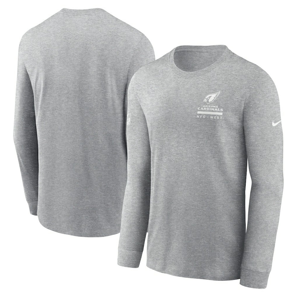 Arizona Cardinals Sideline Dri-FIT Long Sleeve T-Shirt - Heather Gray T-shirts