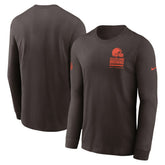 Cleveland Browns Sideline Dri-FIT Long Sleeve T-Shirt - Brown T-shirts