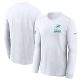 Miami Dolphins Sideline Dri-FIT Long Sleeve T-Shirt - White T-shirts