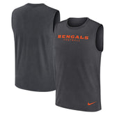 Cincinnati Bengals Primetime Legend Dri-FIT Muscle Tank Top - Charcoal Tops
