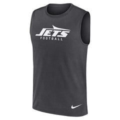 New York Jets Primetime Legend Dri-FIT Muscle Tank Top - Charcoal Tops