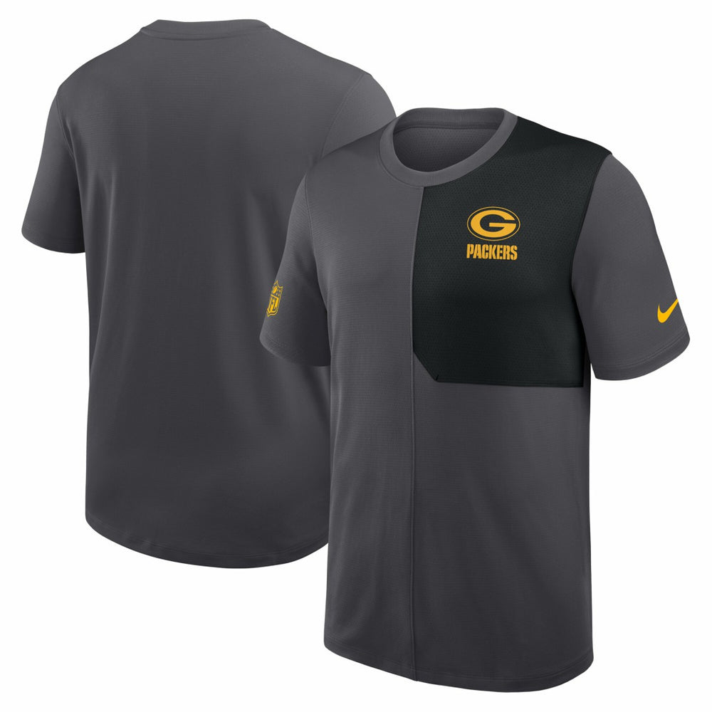 Green Bay Packers Sideline UV Dri-Fit Coach Shirt - Gray
