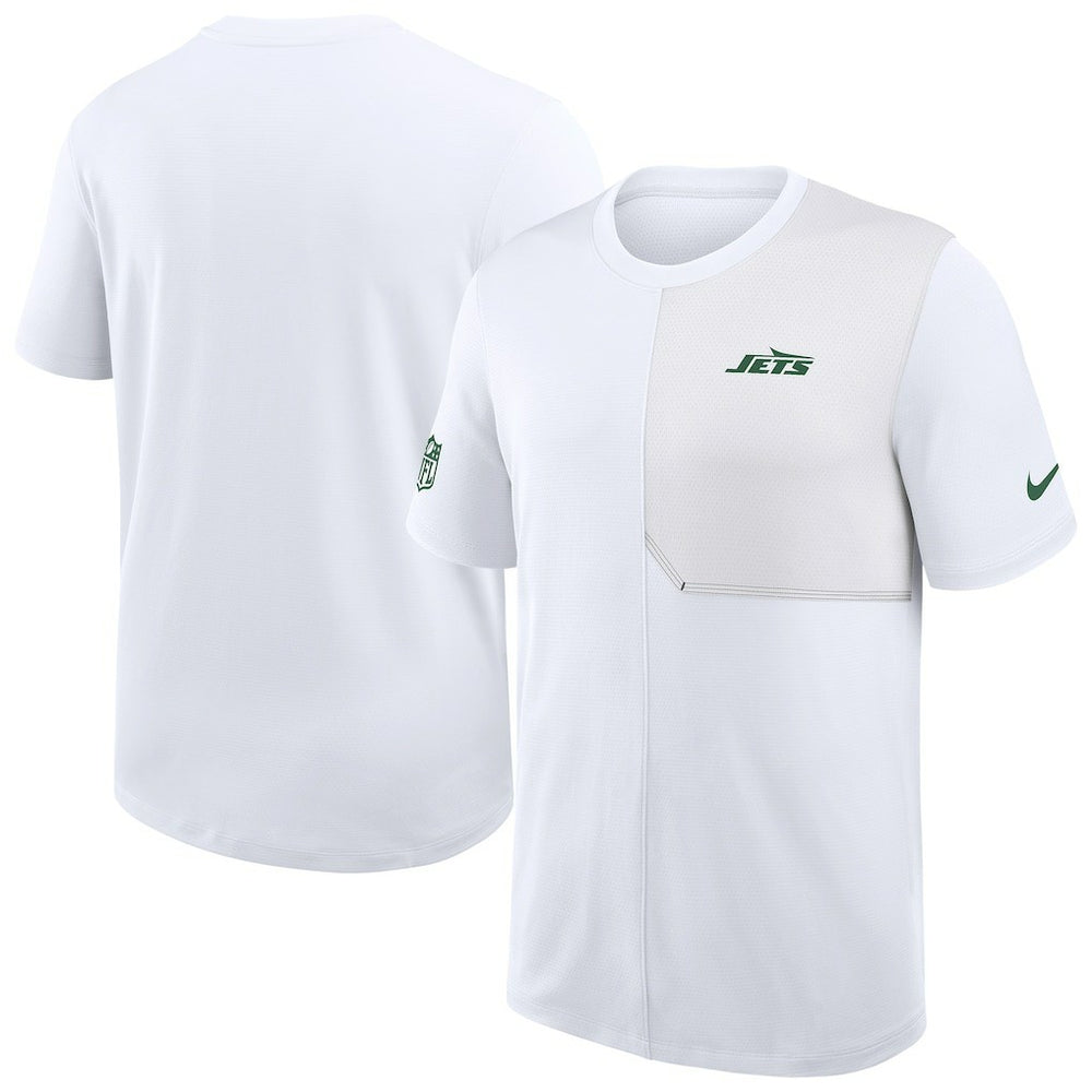 New York Jets Sideline UV Dri-Fit Coach Shirt - White