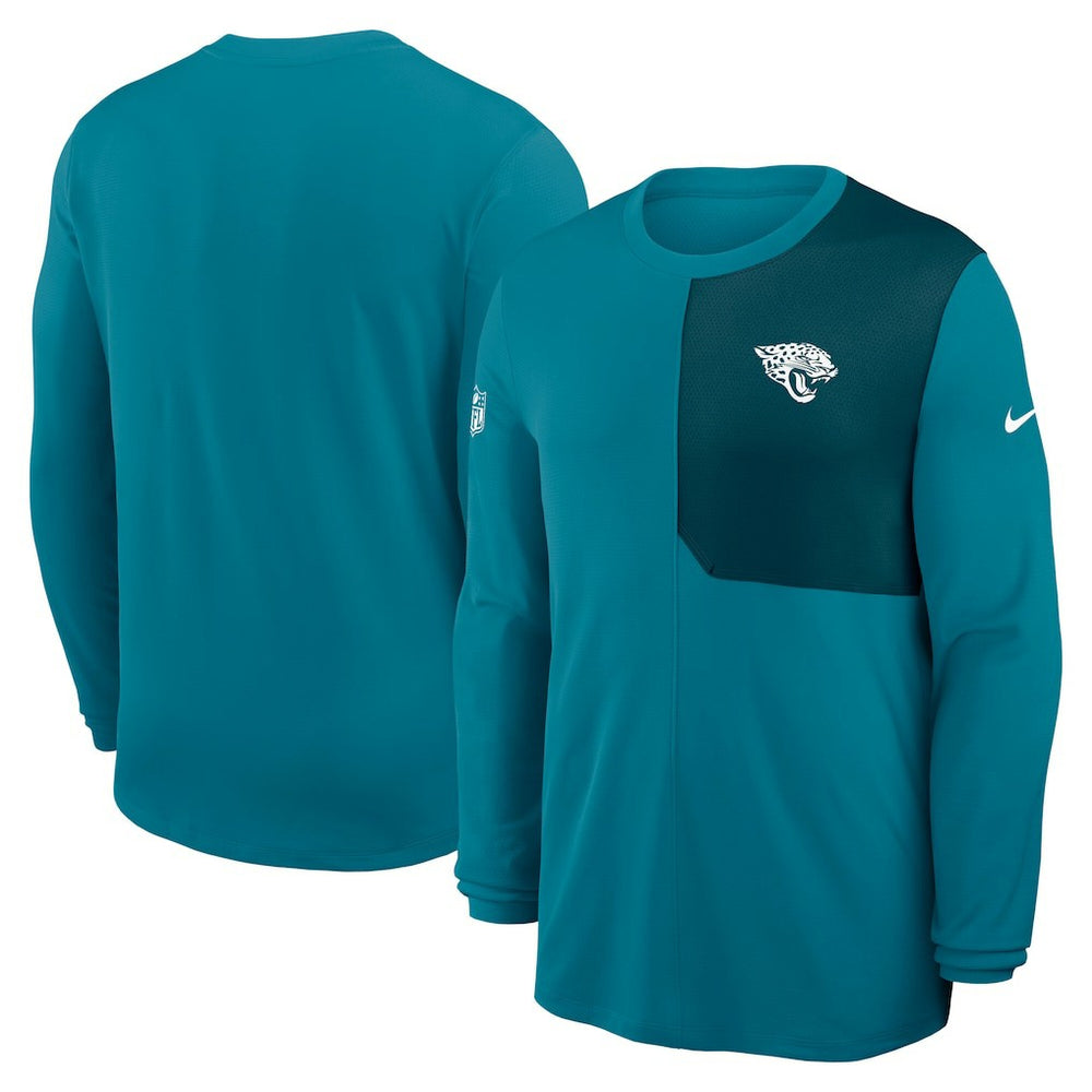Jacksonville Jaguars Sideline Coach UV Dri-FIT Long Sleeve Shirt - Teal