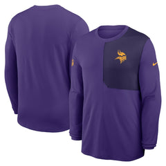 Minnesota Vikings Sideline Coach UV Dri-FIT Long Sleeve Shirt - Purple