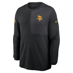 Minnesota Vikings Sideline Coach UV Dri-FIT Long Sleeve Shirt - Black
