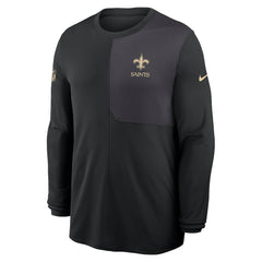 New Orleans Saints Sideline Coach UV Dri-FIT Long Sleeve Shirt - Black