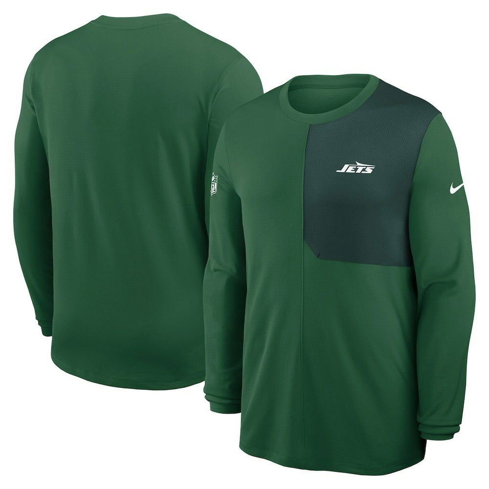 New York Jets Sideline Coach UV Dri-FIT Long Sleeve Shirt - Green