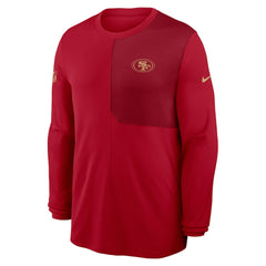 San Francisco 49ers Sideline Coach UV Dri-FIT Long Sleeve Shirt - Scarlet
