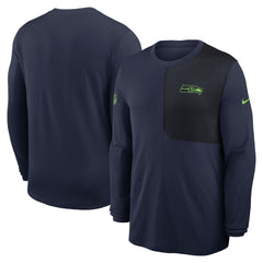 Seattle Seahawks Sideline Coach UV Dri-FIT Long Sleeve Shirt - College Navy