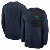 Tennessee Titans Sideline Coach UV Dri-FIT Long Sleeve Shirt - Navy