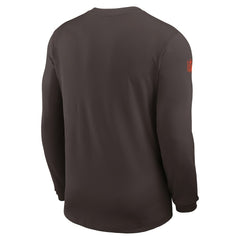 Cleveland Browns Sideline Coach UV Dri-FIT Long Sleeve Shirt - Brown