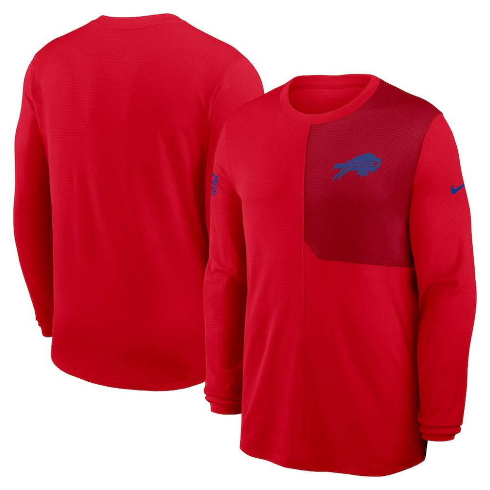 Buffalo Bills Sideline Coach UV Dri-FIT Long Sleeve Shirt - Red