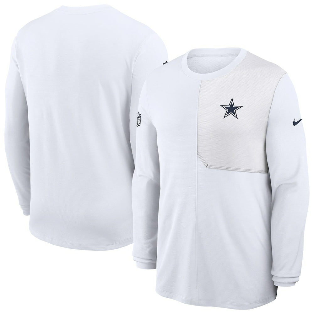Dallas Cowboys Sideline Coach UV Dri-FIT Long Sleeve Shirt - White