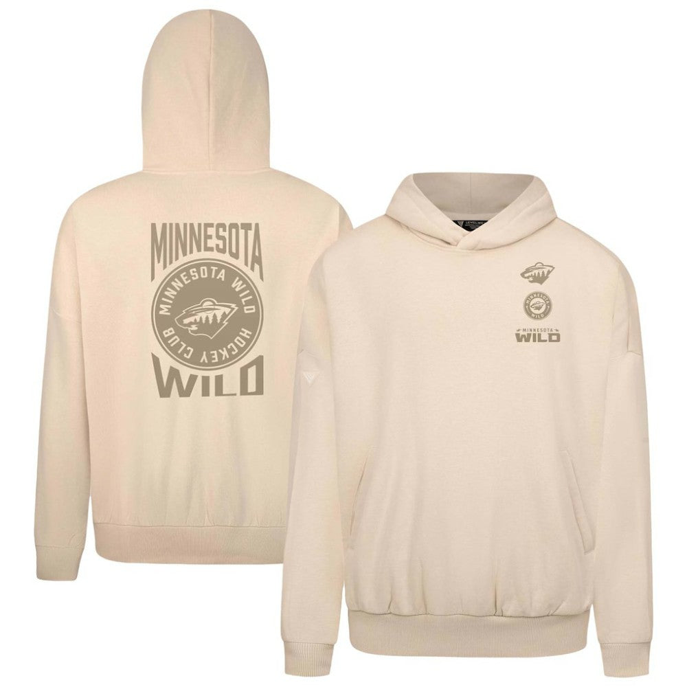Minnesota Wild Levelwear Contact Stamp Pullover Hoodie - Cream | US 202116543