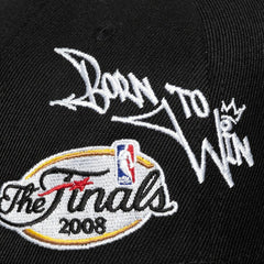 Boston Celtics 2008 NBA Finals Born To Win Pro Crown Adjustable Hat Black - Mitchell & Ness