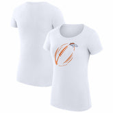 Denver Broncos G-III 4Her by Carl Banks Women's Super-Slim Fit Lightweight Subtle Football T-Shirt - White T-shirts
