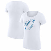 Detroit Lions G-III 4Her by Carl Banks Women's Super-Slim Fit Lightweight Subtle Football T-Shirt - White T-shirts
