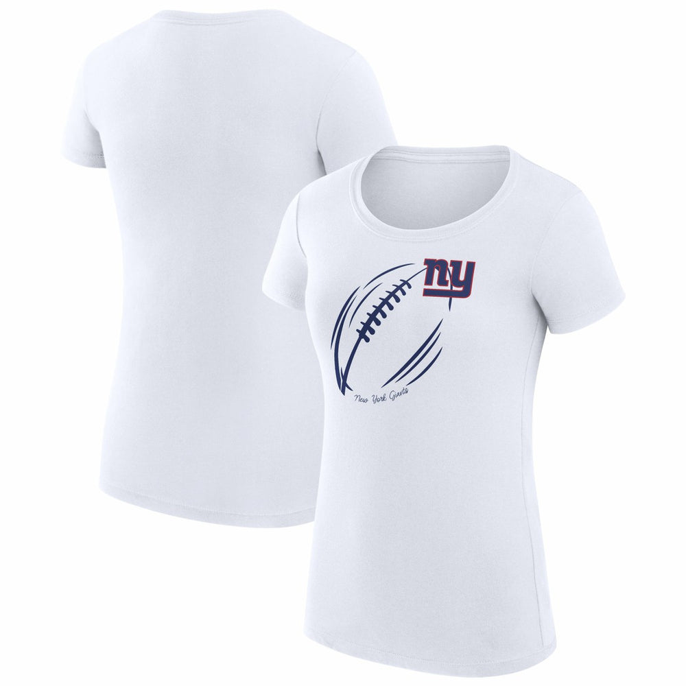 New York Giants G-III 4Her by Carl Banks Women's Super-Slim Fit Lightweight Subtle Football T-Shirt - White T-shirts