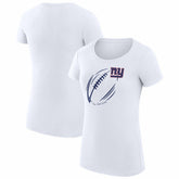 New York Giants G-III 4Her by Carl Banks Women's Super-Slim Fit Lightweight Subtle Football T-Shirt - White T-shirts