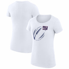 New York Giants G-III 4Her by Carl Banks Women's Super-Slim Fit Lightweight Subtle Football T-Shirt - White T-shirts