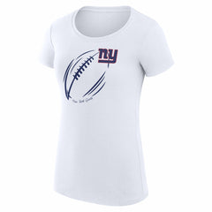 New York Giants G-III 4Her by Carl Banks Women's Super-Slim Fit Lightweight Subtle Football T-Shirt - White T-shirts