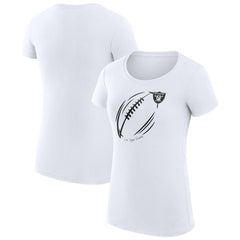 Las Vegas Raiders G-III 4Her by Carl Banks Women's Super-Slim Fit Lightweight Subtle Football T-Shirt - White T-shirts