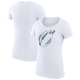 Philadelphia Eagles G-III 4Her by Carl Banks Women's Super-Slim Fit Lightweight Subtle Football T-Shirt - White T-shirts