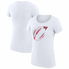 Tampa Bay Buccaneers G-III 4Her by Carl Banks Women's Super-Slim Fit Lightweight Subtle Football T-Shirt - White T-shirts