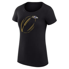 Baltimore Ravens G-III 4Her by Carl Banks Women's Super-Slim Fit Lightweight Subtle Football T-Shirt - Black T-shirts