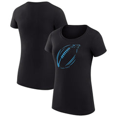Carolina Panthers G-III 4Her by Carl Banks Women's Super-Slim Fit Lightweight Subtle Football T-Shirt - Black T-shirts