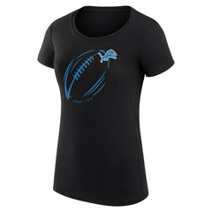 Detroit Lions G-III 4Her by Carl Banks Women's Super-Slim Fit Lightweight Subtle Football T-Shirt - Black T-shirts