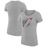 Cincinnati Bengals G-III 4Her by Carl Banks Women's Super-Slim Fit Lightweight Subtle Football T-Shirt - Heather Gray T-shirts