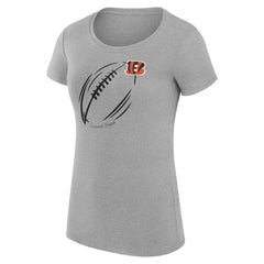 Cincinnati Bengals G-III 4Her by Carl Banks Women's Super-Slim Fit Lightweight Subtle Football T-Shirt - Heather Gray T-shirts